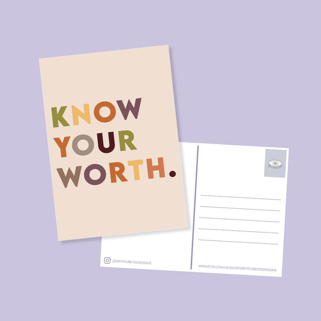 Know Your Worth  - A6 Postcard