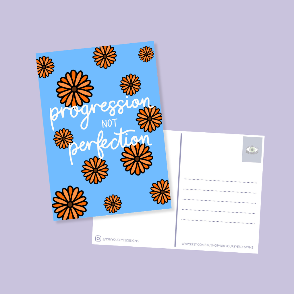 Progression not Perfection - A6 Postcard